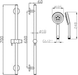 Otus Shower Rail - Chrome