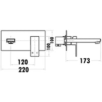 Cubica Wall Mixer & Spout Combination - Chrome